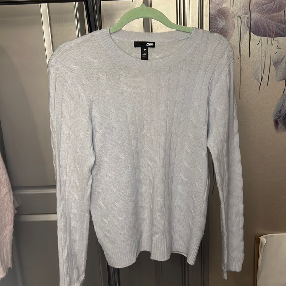 AQUA CASHMERE Light Blue Sweater from Bloomingdale’s